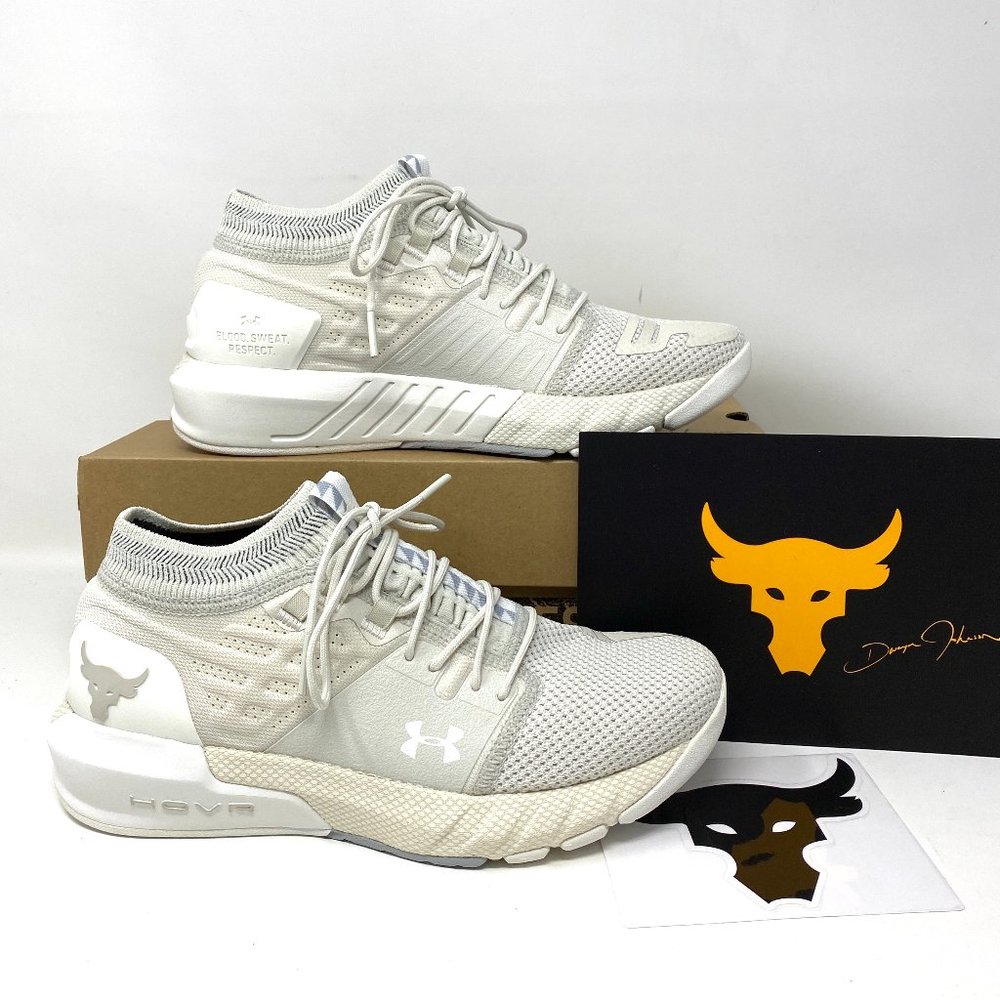 NWT Under Armour UA Project Rock2 Mesh White Sneaker Women’s
